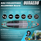 Aufblasbares SUP Set mit Kajaksitz, 330x76x15 cm, Doppel-Paddel und Zubehör, Tragkraft bis 150 kg