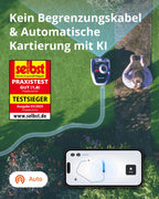Mähroboter i105E ohne Begrenzungskabel, für 500 m², RTK und Vision, mit Ladestation und 9 Ersatzklingen