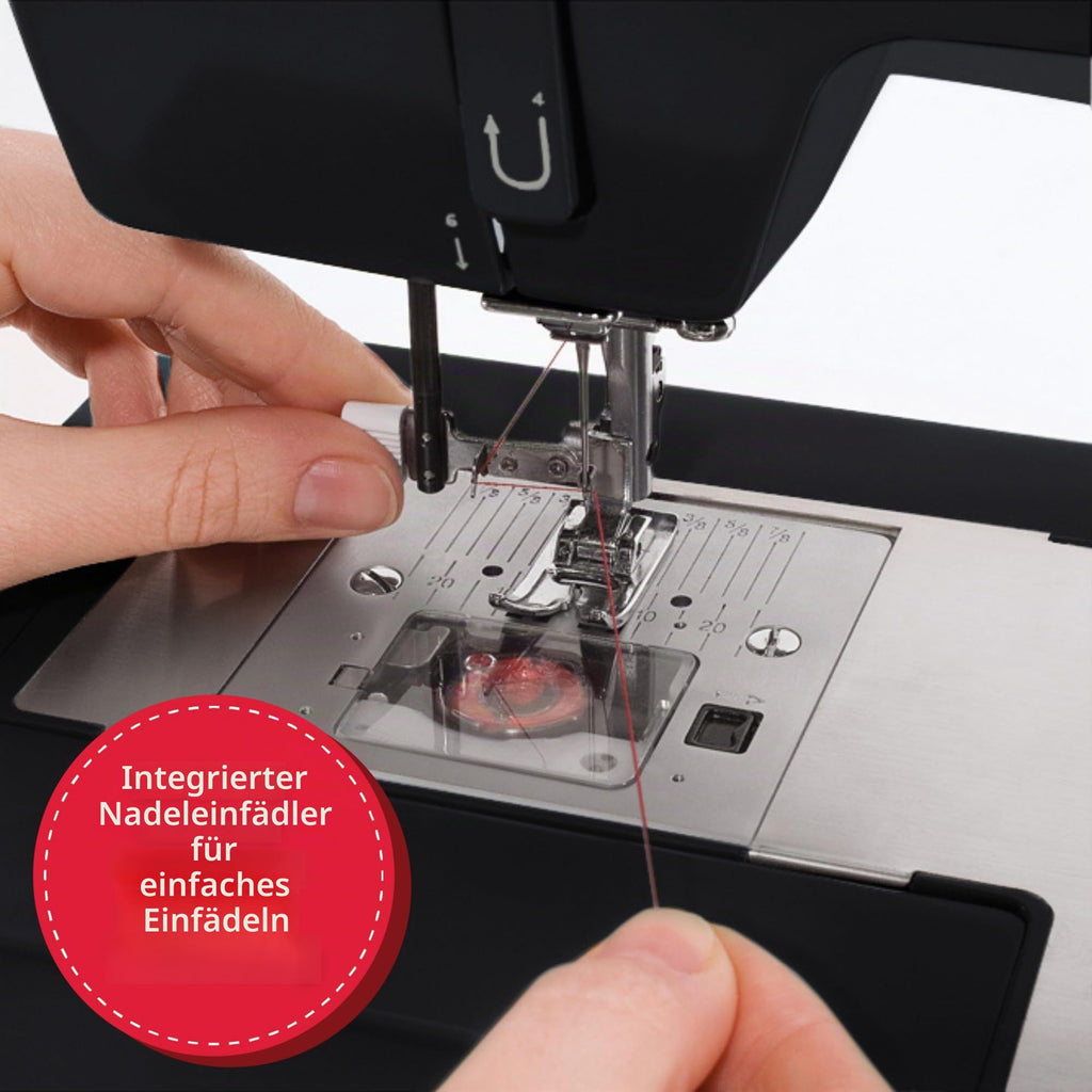 Nähmaschine Heavy Duty 4432 mit 32 Stichen, 1.100 Stiche pro Minute und Freiarm, schwarz