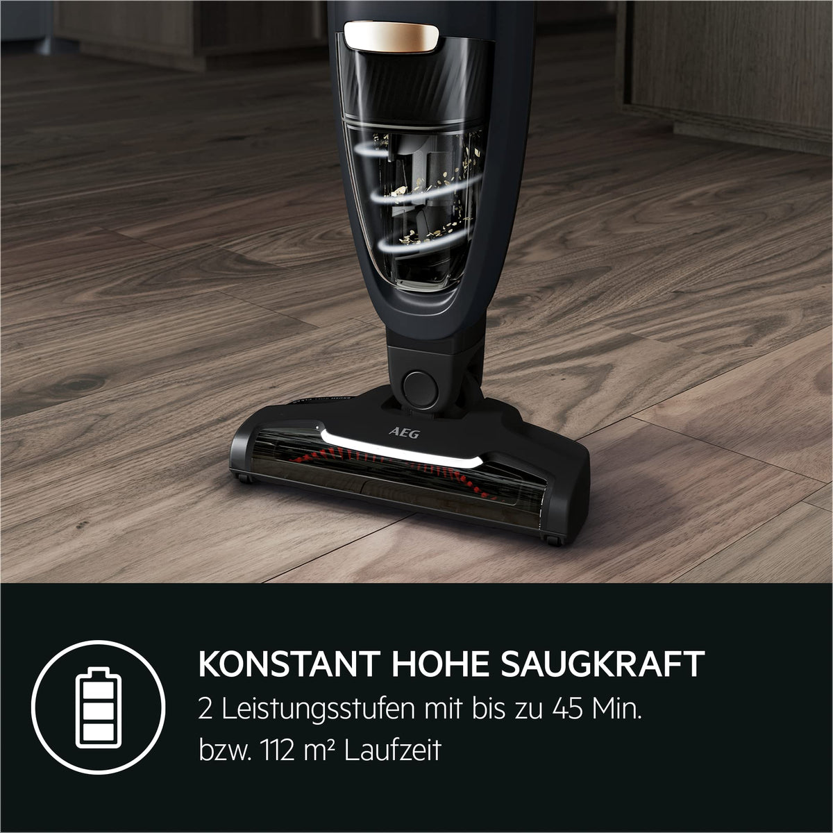Akku-Staubsauger QX6 2in1 kabellos mit Tierhaardüse, 18 V und bis zu 45 Minuten Laufzeit