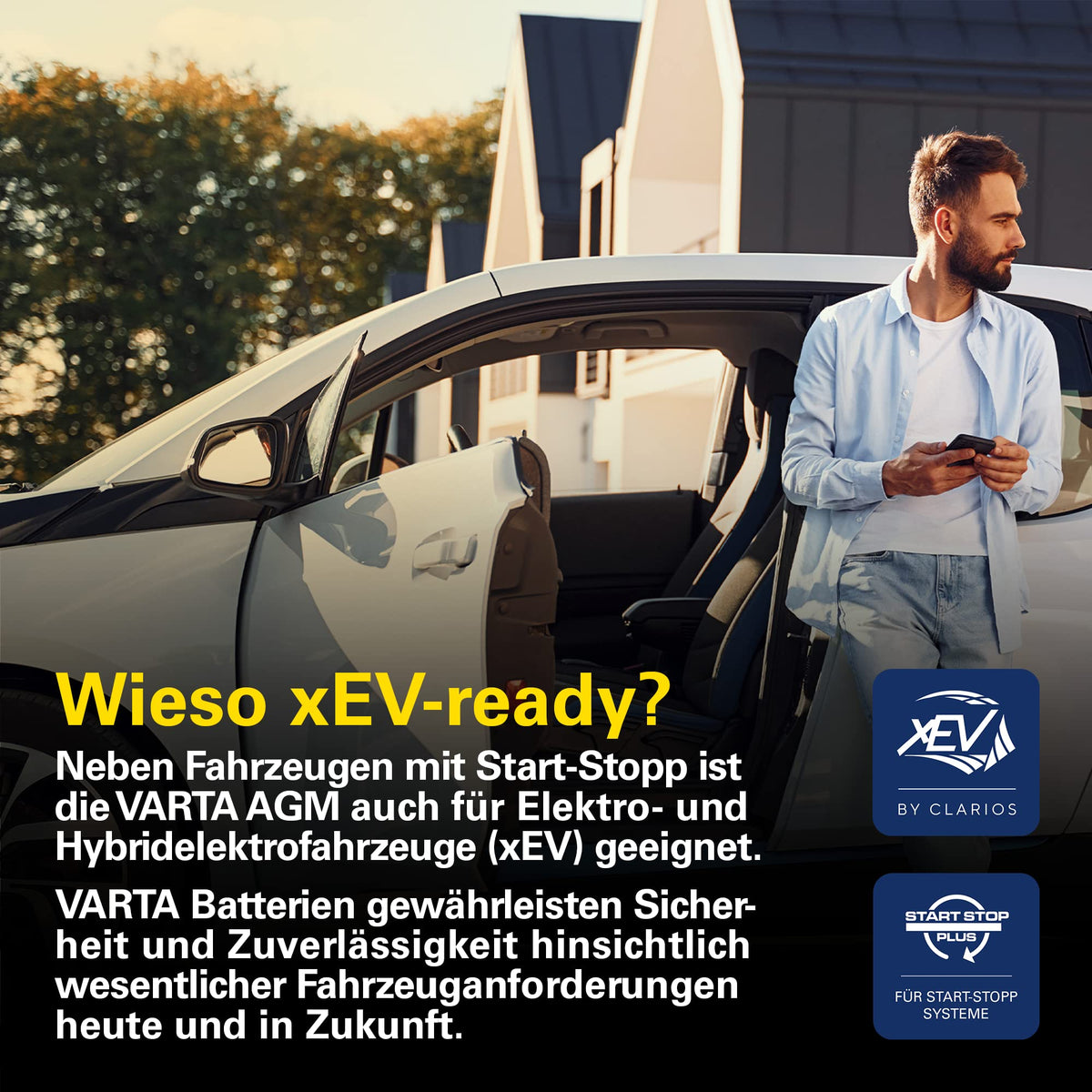 AGM Autobatterie 12 V 105 Ah 950 A A4 Start-Stopp xEV Starterbatterie 6 Zellen SAE-Klemme 394 x 175 x 190 mm