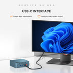 Mini-PC mit Windows 11 Pro, AMD Ryzen 5 3500U, 8 GB DDR4 RAM, 256 GB SSD, 4K bei 60 Hz über Triple Display, HDMI, USB-C, USB 3.2, LAN, WLAN und