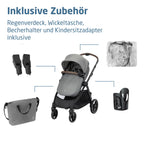 3-in-1 Kinderwagen Zelia Select mit Babyschale CabrioFix S i-Size, 0–22 kg, inkl. Wickeltasche und Regenverdeck, Grau