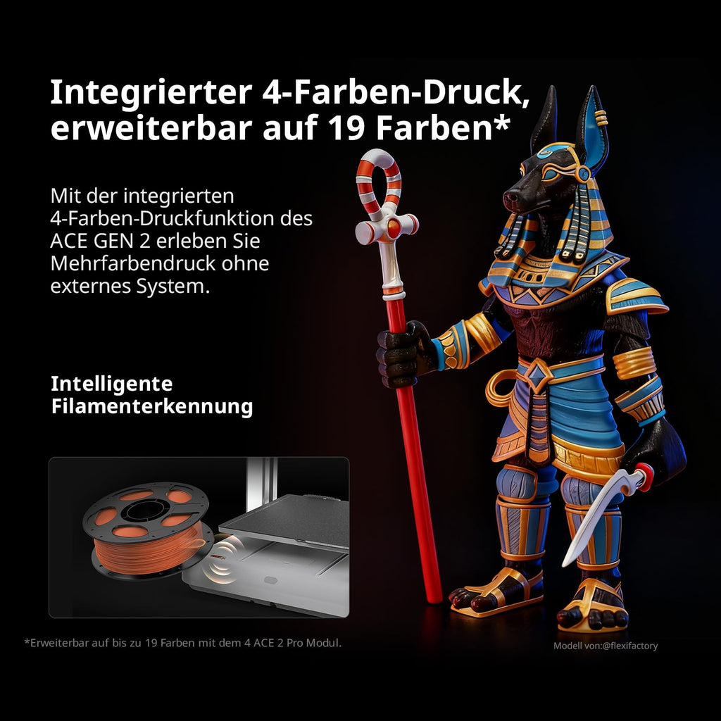 3D-Drucker Kobra X 4-Farbdruck ACE GEN 2 49-Punkt-Auto-Leveling Multi-Filament-Druck für PLA TPU PVA