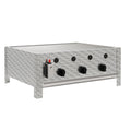 Edelstahl Gastrobräter mit 3 Brennern, 64 x 52 x 27 cm, Gasgrill für Propangas oder Butangas inkl. Grillrost, Flammenblech, Fettwanne und