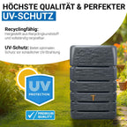 Regentonne Wandtank 510 Liter in Anthrazit mit Steindekor-Front, 80 x 60 x 123 cm, inkl. Auslaufhahn