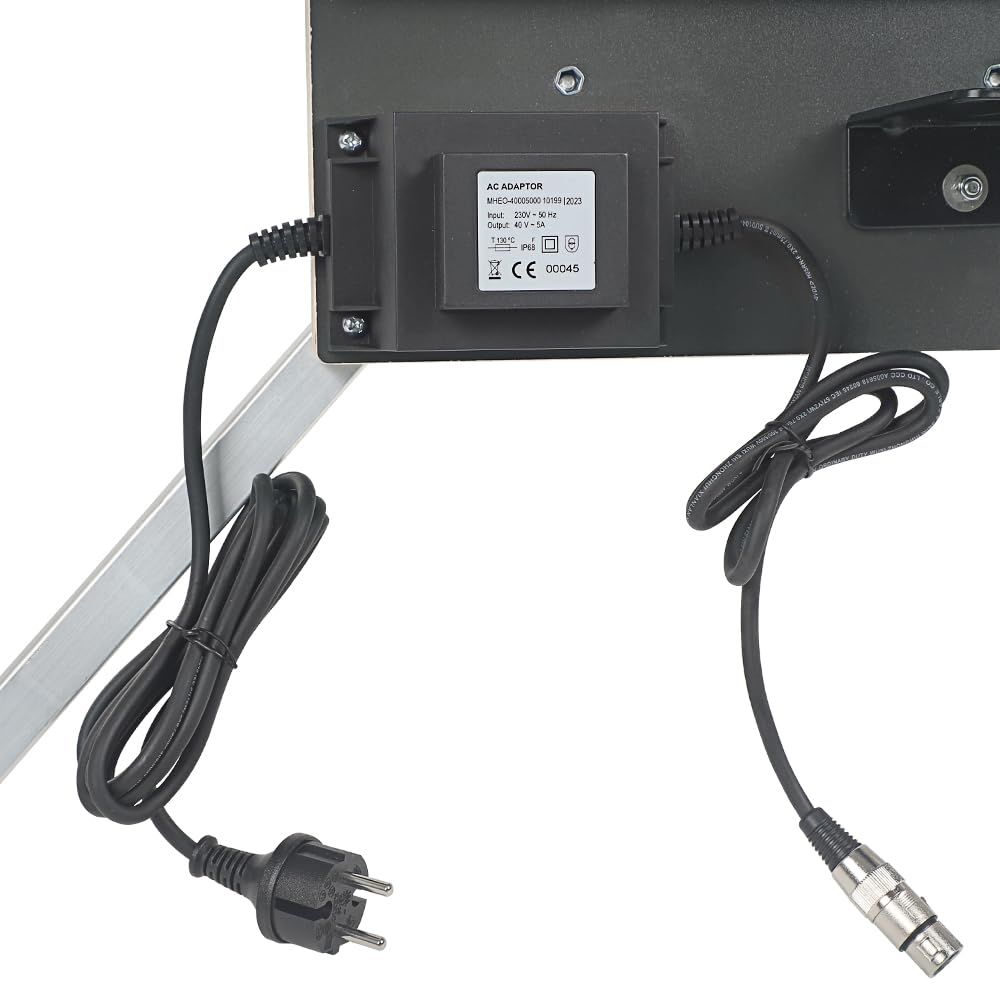 Styroporschneider 200 Watt, 1300 mm freistehend, Komplettset mit 5 Schneidedrähten, Gerüsthalteblech und 2 Federgriffen