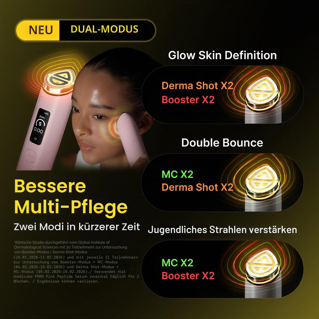 7-in-1 Beauty-Gerät Age-R Booster Pro X2 mit 2X Glow, Poren- und Hautpflege, Dual- & Maskenmodus, Pink