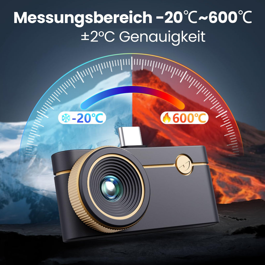 Wärmebildkamera P3 für iPhone und Android mit einstellbarem Objektiv 512 × 384 Superauflösung