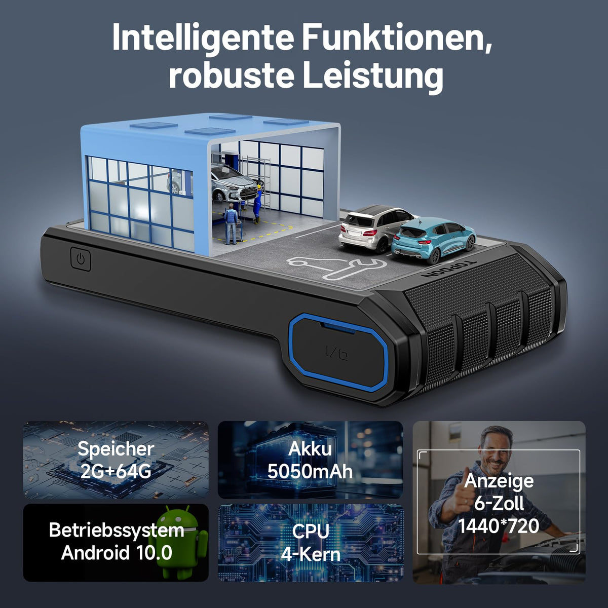 OBD2 Diagnosegerät Auto mit Bluetooth, bidirektionaler Steuerung, 28+ Wartungsfunktionen, FCA-Gateway-Zugang und CAN-FD-Protokoll