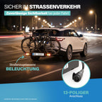Kupplungsfahrradträger ProlineEvo 2 für 2 Fahrräder oder E-Bikes, bis 60 kg Nutzlast, abschließbar