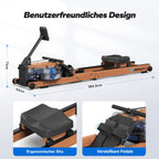 Wasser-Rudergerät aus Holz für Zuhause, 180° klappbar mit 15-Liter-Wassertank und 180 kg Tragkraft
