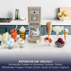 Eismaschine mit 2 Behältern à 710 ml, 10 Funktionen für Eiscreme, Sorbet, Milchshake und gefrorene Getränke, Stone Gold