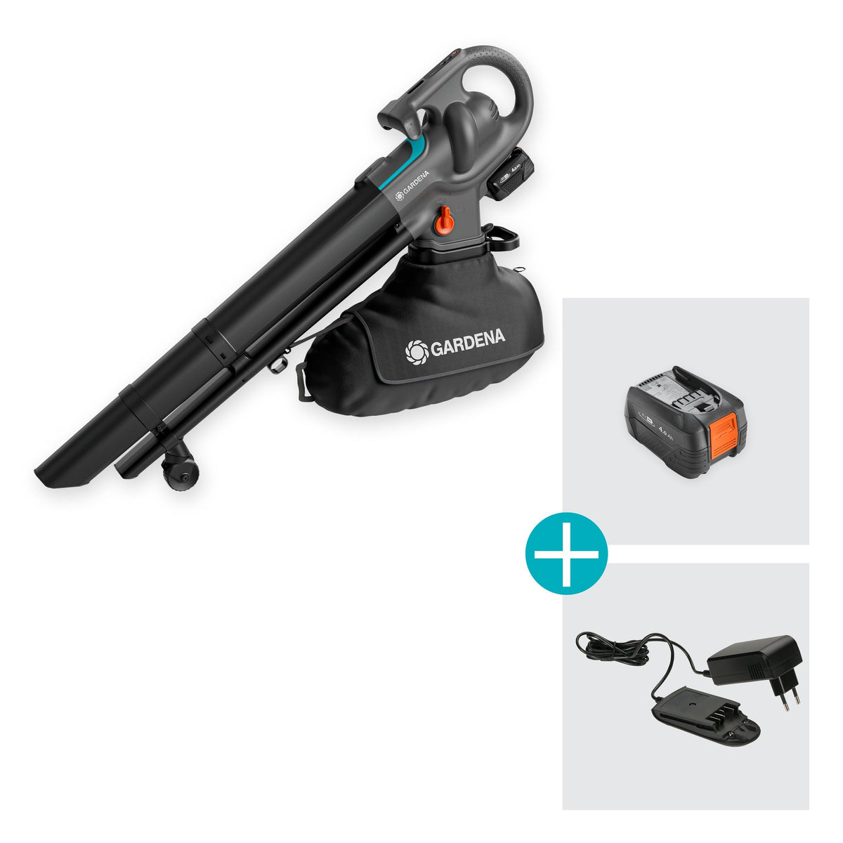 Akku-Laubsauger und -Bläser PowerJet Collect 18V P4A Ready-to-Use Set mit Akku, Ladegerät und Fangsack, kabellos