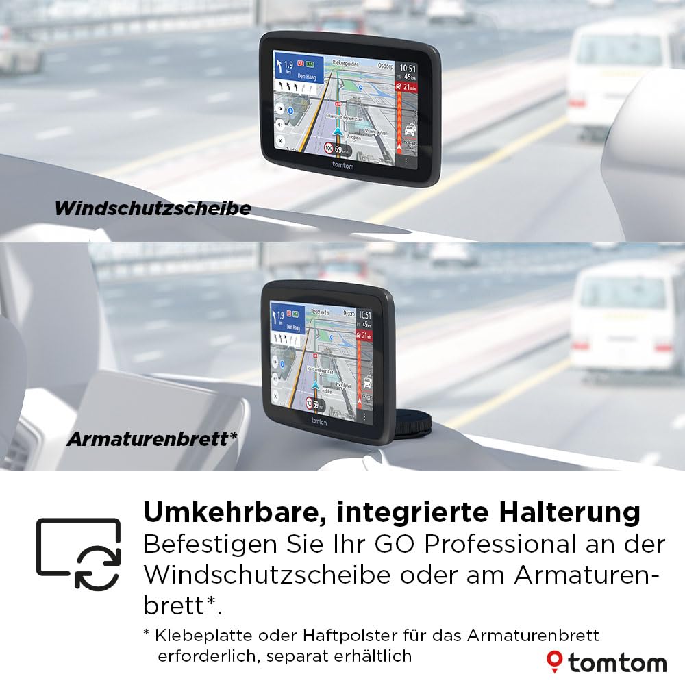 LKW-Navi GO Professional 2. Generation mit 6-Zoll-Touchscreen, Europa-Karten und Echtzeit-Verkehrsinfos für LKW, Transporter und Busse