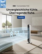 Turmventilator Pilot Max S, 120° oszillierend, 25 dB leise, 12 Geschwindigkeiten und 4 Modi, mit Fernbedienung und App-Steuerung