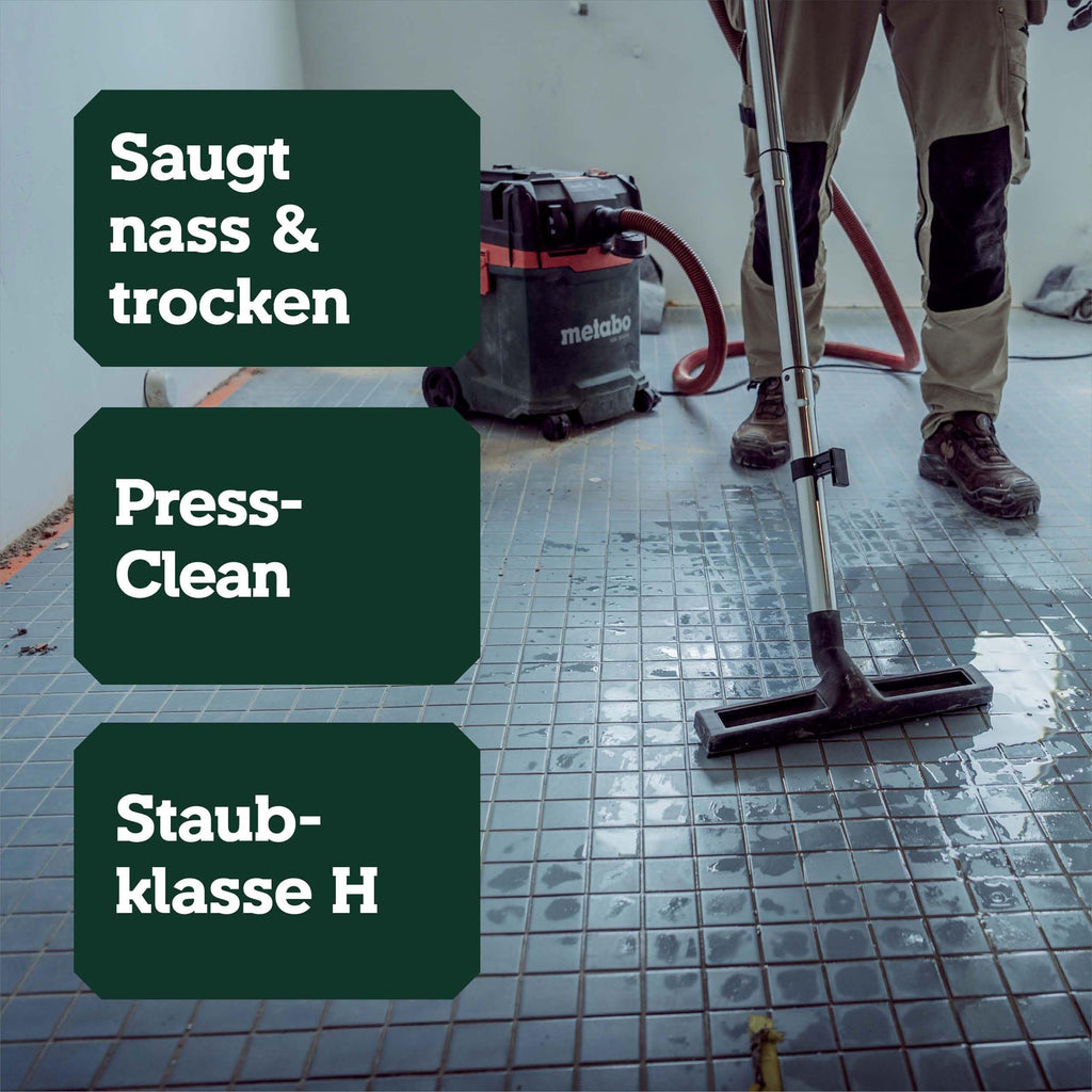 Nass-Trockensauger Staubklasse H ASA 30 H PC mit 1200 W, 8 m Kabel und Antistatik-Saugschlauch Quick