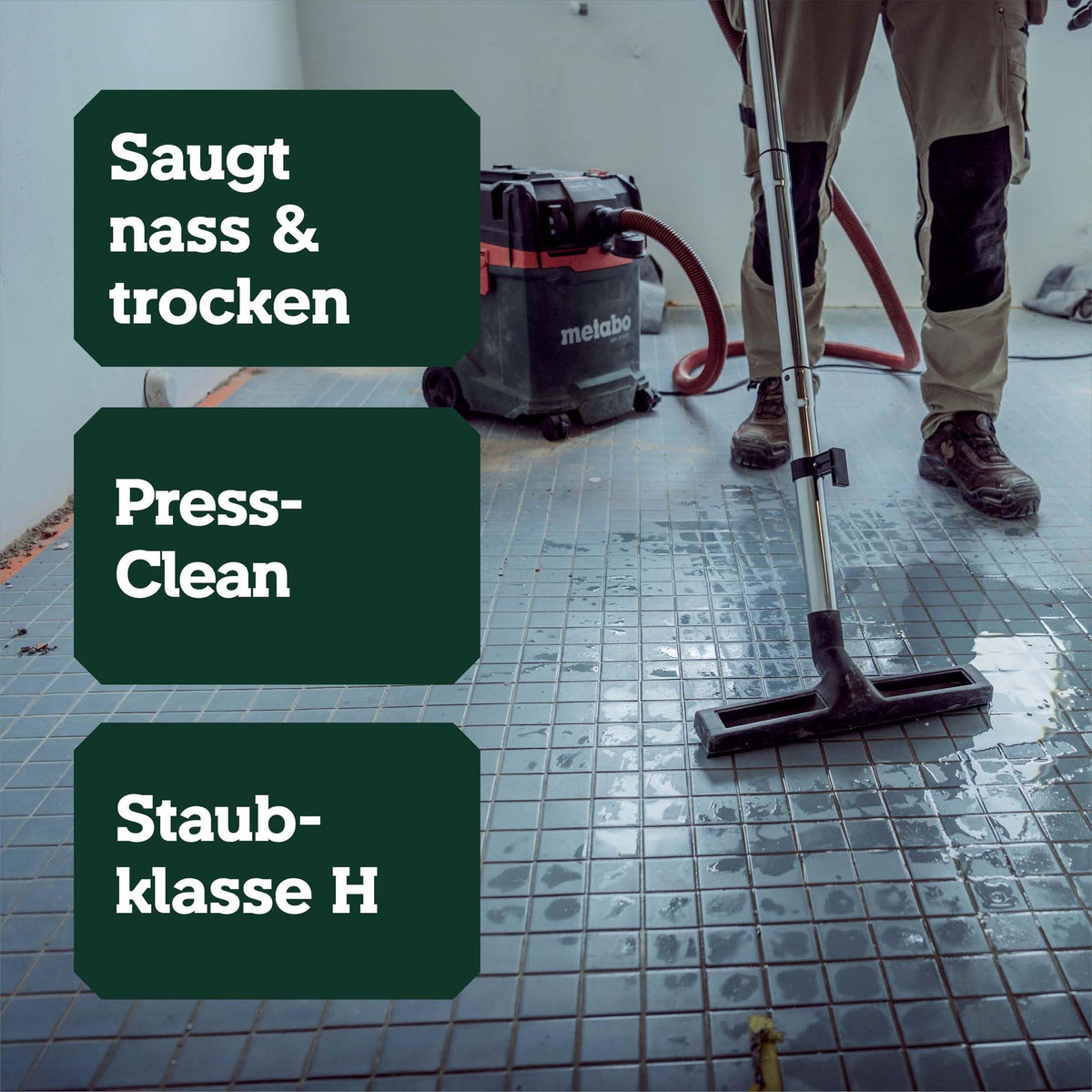 Nass-Trockensauger Staubklasse H ASA 30 H PC mit 1200 W, 8 m Kabel und Antistatik-Saugschlauch Quick