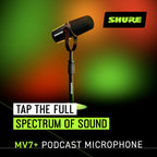 Dynamisches Podcast-Mikrofon MV7+ USB-C XLR mit Mikrofonständer Schwarz für Streaming und Videokonferenzen