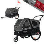 Hundeanhänger & Hundebuggy S-Line XL mit Federung, 2 in 1 Fahrradanhänger und Jogger bis 45 kg