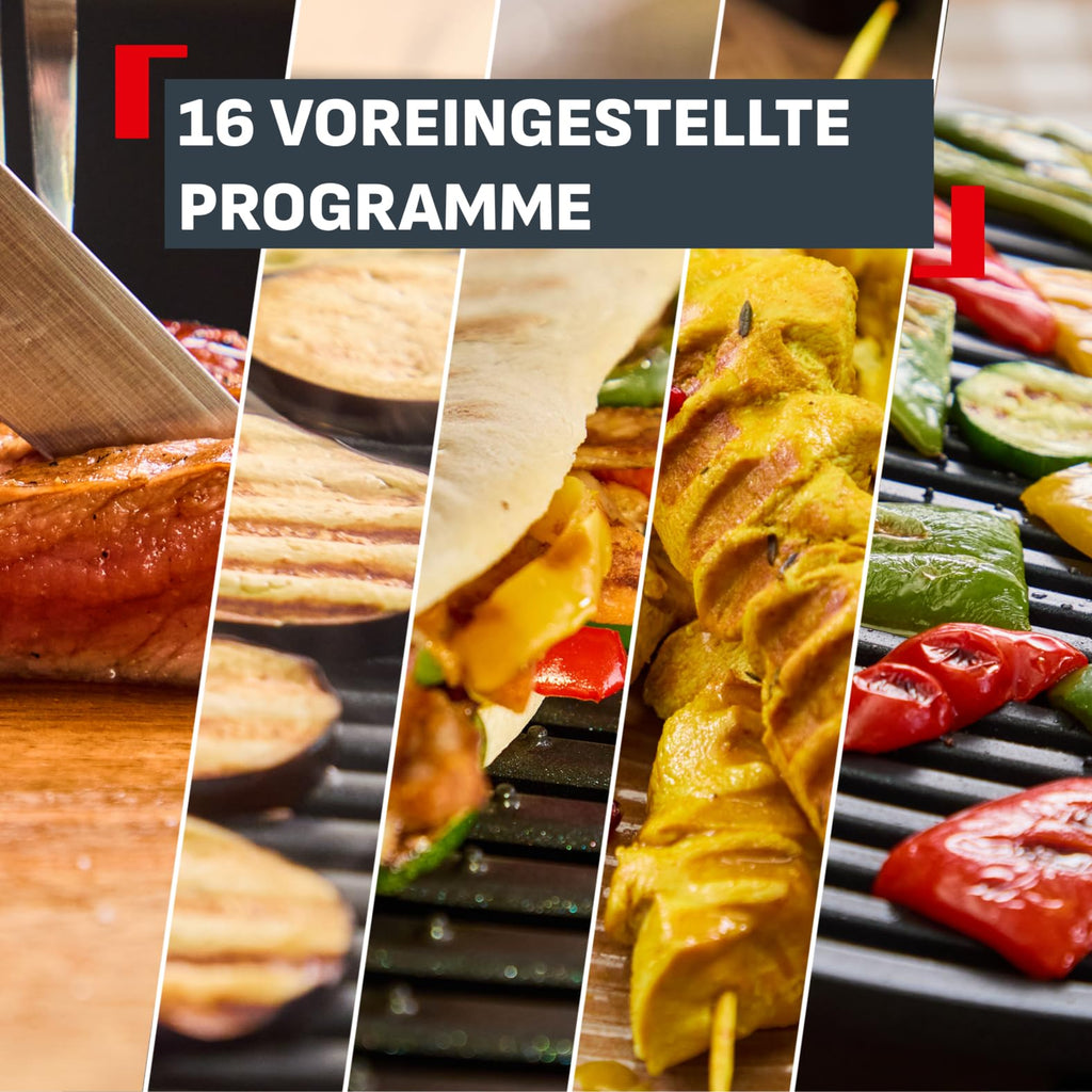 OptiGrill Elite XL Kontaktgrill mit automatischer Garzeitanpassung, 16 Programmen und Grillboost-Funktion, für bis zu 8 Personen