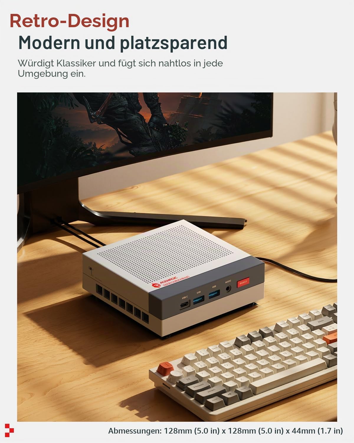 Mini-PC Retro X3 AMD Ryzen 7 H 255 8 Kerne 16 Threads 16 GB LPDDR5-6400 1 TB NVMe PCIe 4.0 Radeon 780M WiFi 6E 2.5G LAN Windows 11 Pro