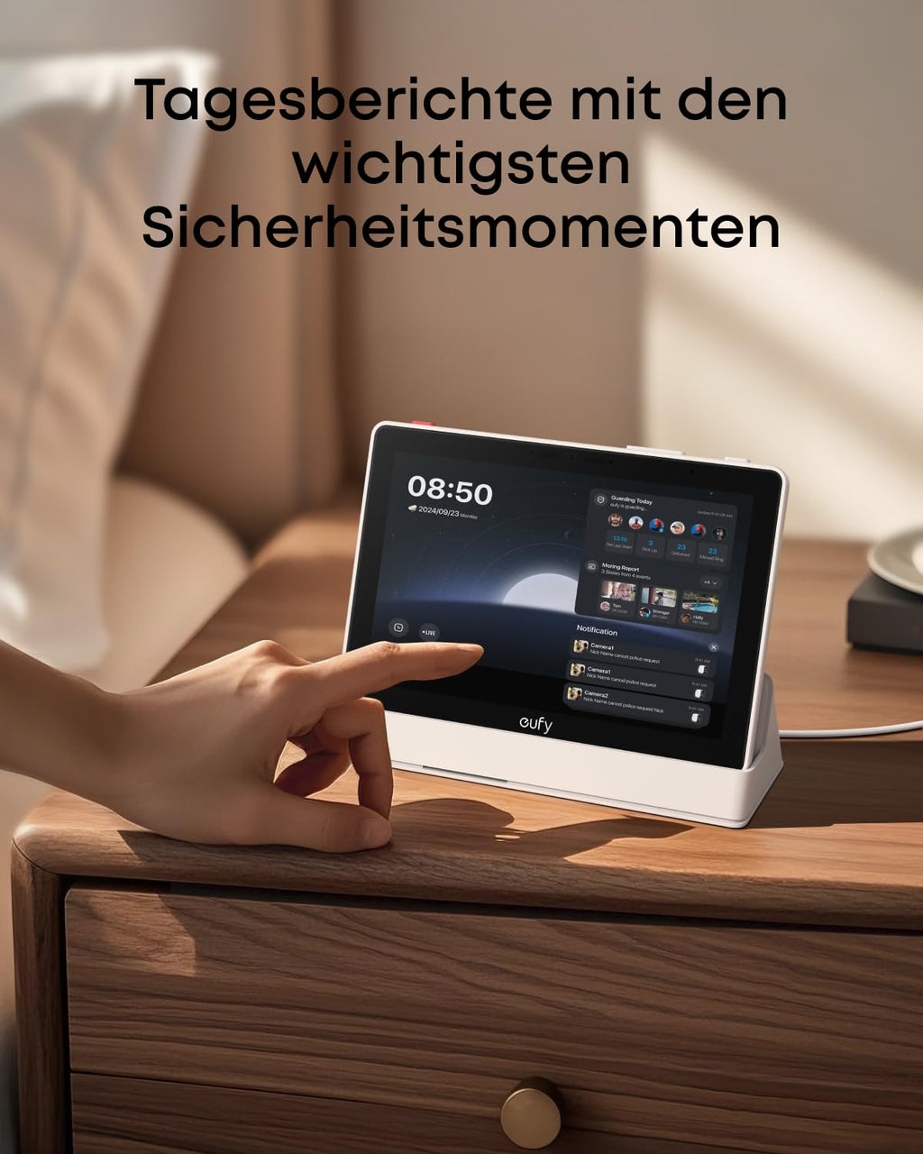 Smart Home Hub mit 8-Zoll-Display, Echtzeit-Meldungen und 4 Live-Streams Echtzeit-Meldungen LED-Display 60 Hz Kontrast 2000:1