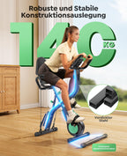 Klappbarer Heimtrainer mit 5-in-1-Training, 16 Magnetwiderstandsstufen und App-Kompatibilität, bis 140 kg