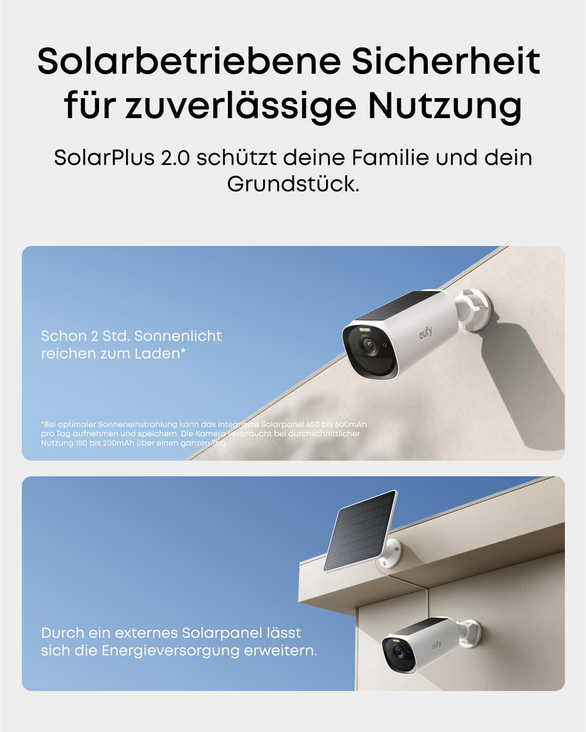 Überwachungskamera-Set E40 mit 3 Kameras und HomeBase 2 2K QHD MaxColor Nachtsicht SolarPlus 2.0 PIR-Sensor für außen