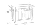 BBQ-Beistelltisch Unity XL, 134 x 51,7 x 89,6 cm, graphitgrau, wetterfest, mit Edelstahl-Arbeitsplatte, Besteckhaken, Küchenrollenhalter und