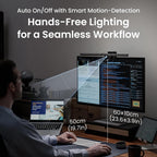Monitorlampe mit Front- und Rücklicht, automatischem Ein- und Ausschalten sowie stufenloser Lichtsteuerung von 2700K bis 6500K