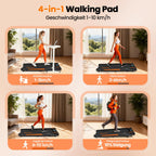 4-in-1 Walking Pad Laufband für Zuhause bis 10 km/h mit 10 % Steigung, 2,75 HP bürstenloser Motor und Bluetooth-Lautsprecher, bis 160 kg