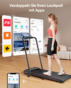 Klappbares Laufband 4-in-1 mit 9 % Neigung 12 km/h und 2,5 PS leisem Motor für Zuhause und Büro