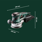 Exzenterschleifer SXE 450 TurboTec mit Duo-Schwingkreisverstellung und Vario-Elektronik, 350 W, 4 m Kabel