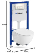Wand-WC Komplettset Dalia mit Duofix Basic Vorwandelement, spülrandlosem Tiefspül-WC, Soft-Close-Sitz und Delta 25 Bedienplatte in Weiß