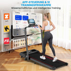 Klappbares Laufband für Zuhause mit 9 % Steigung, 1-12 km/h, 2,75 HP, App und LED-Anzeige, bis 160 kg