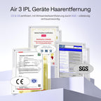 IPL-Haarentfernungsgerät für Gesicht und Körper mit Saphir-Eiskühlung, UV-Sterilisator und Aloe Vera Gel