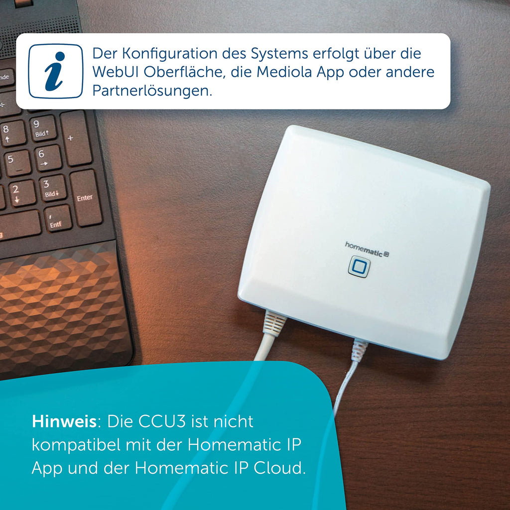 Smart Home Zentrale CCU3 4-Kern ARM-Prozessor 64-Bit 8 GB Flash-Speicher AES-128 Funkprotokoll Wired-Unterstützung