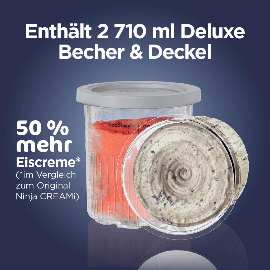 Eismaschine mit 2 Behältern à 710 ml, 10 Funktionen für Eiscreme, Sorbet, Milchshake und gefrorene Getränke, Stone Gold