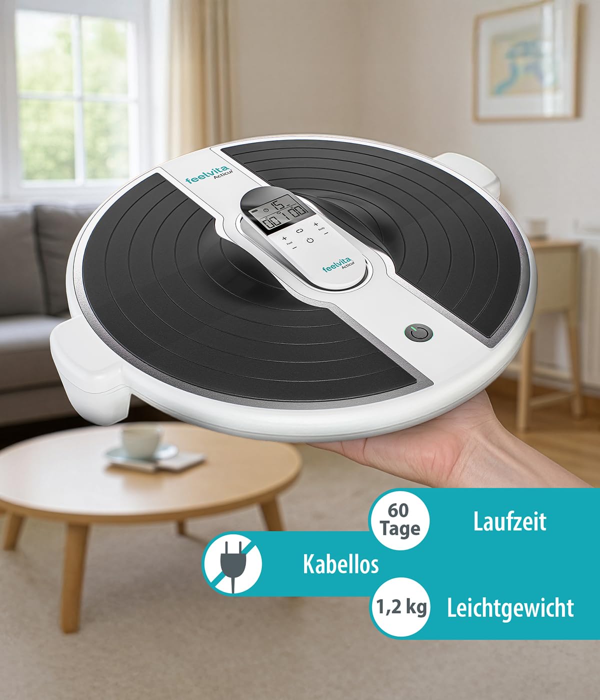 Durchblutungs-Stimulator für Beine und Füße, EMS- und TENS-Gerät mit DuoMeD-Technologie, 9 Massageprogrammen, 20 Intensitätsstufen und 2