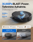 Saugroboter mit Wischfunktion T90 PRO Omni, 30.000 Pa, PowerBoost, OZMO Roller 3.0, automatische Entleerung, Schwarz