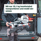 Kapp- und Gehrungssäge KGS 254 M mit Zugfunktion und 254 mm Sägeblatt, inkl. Materialklemme und Spänefangsack