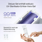 IPL-Haarentfernungsgerät für Gesicht und Körper mit Saphir-Eiskühlung, UV-Sterilisator und Aloe Vera Gel