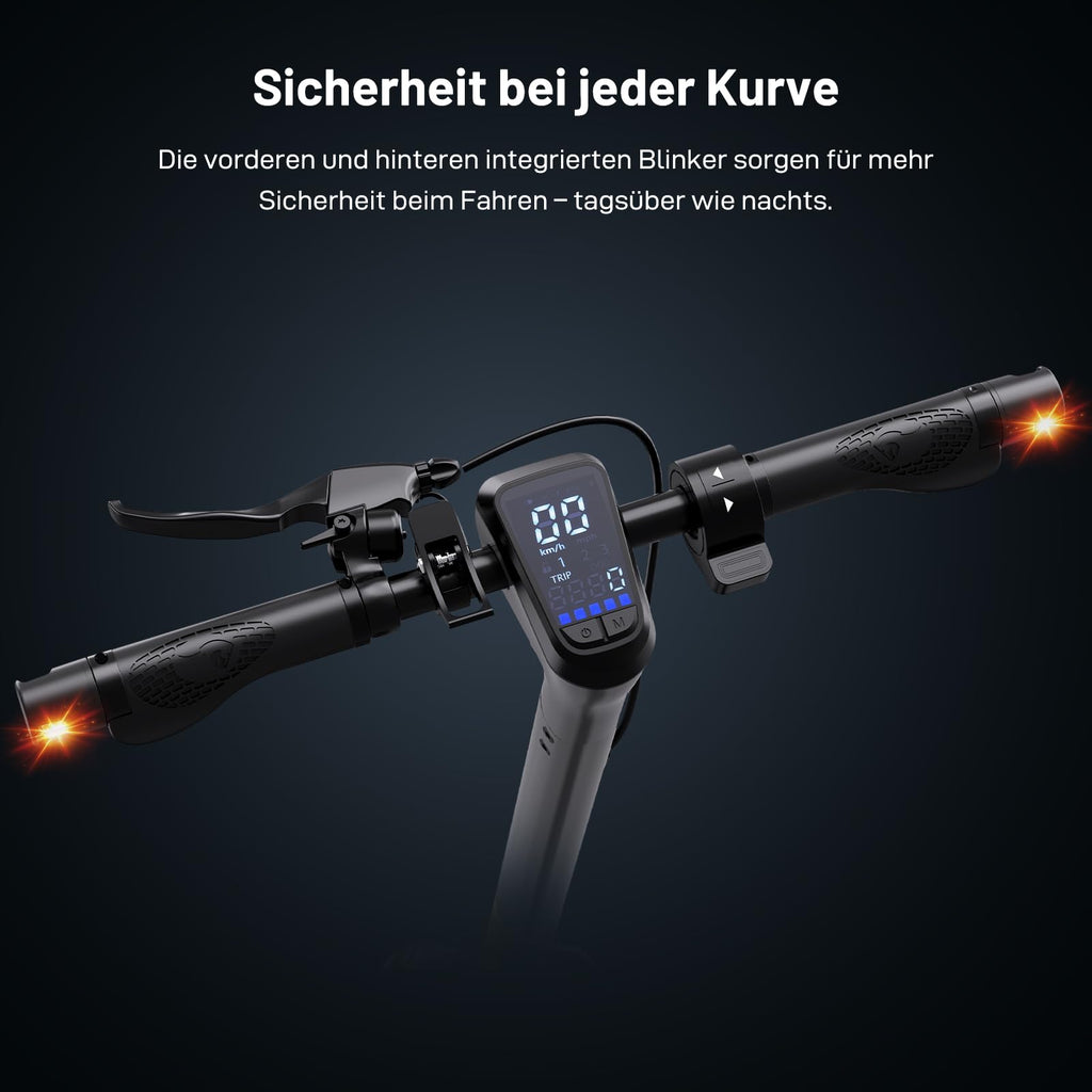 Elektroroller EV10S Max mit Straßenzulassung (ABE), faltbarer E Scooter für Erwachsene mit 500W Motor, 48V 15,6Ah Akku, bis zu 80 km Reichweite und