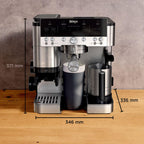 3-in-1-Kaffeemaschine mit Mahlwerk und Milchaufschäumer, Espresso-, Cold-Brew- und Filterkaffee, 1,5 L, Silber