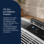 Mobiles Klimagerät Pinguino PAC EM82, 3-in-1 mit Luftentfeuchter und Ventilator, für Räume bis 27 m², 9400 BTU, Energieeffizienzklasse A, mit