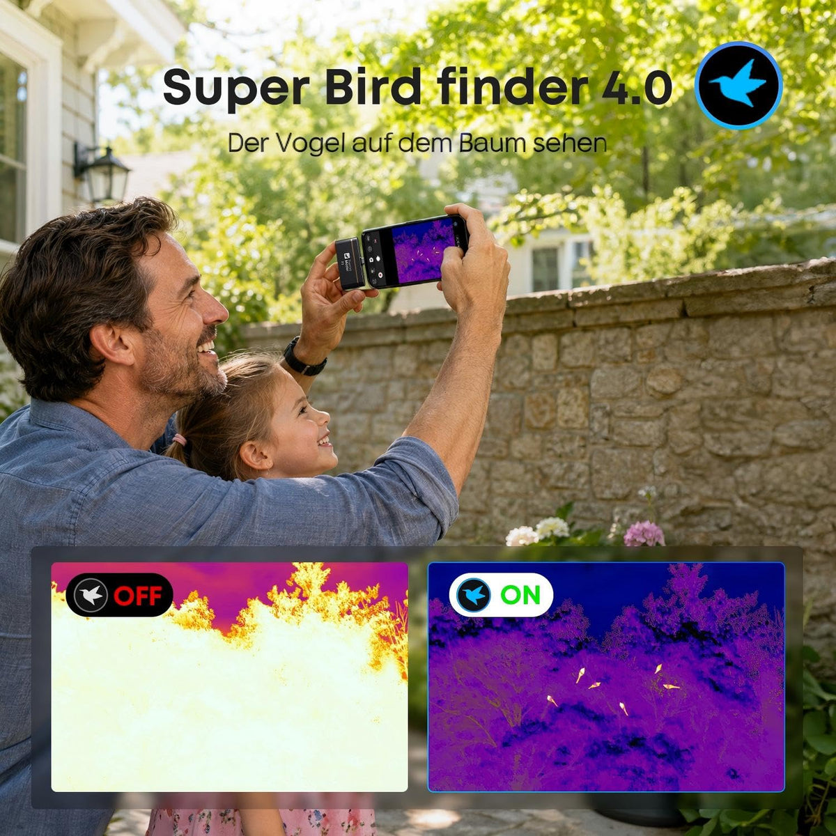 Wärmebildkamera P3 für iPhone und Android mit einstellbarem Objektiv 512 × 384 Superauflösung