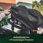 Tragbarer Gasgrill Wayne mit 2 Brennern, 4,4 kW, Aludruckguss, Gusseisenrosten und Abdeckhaube