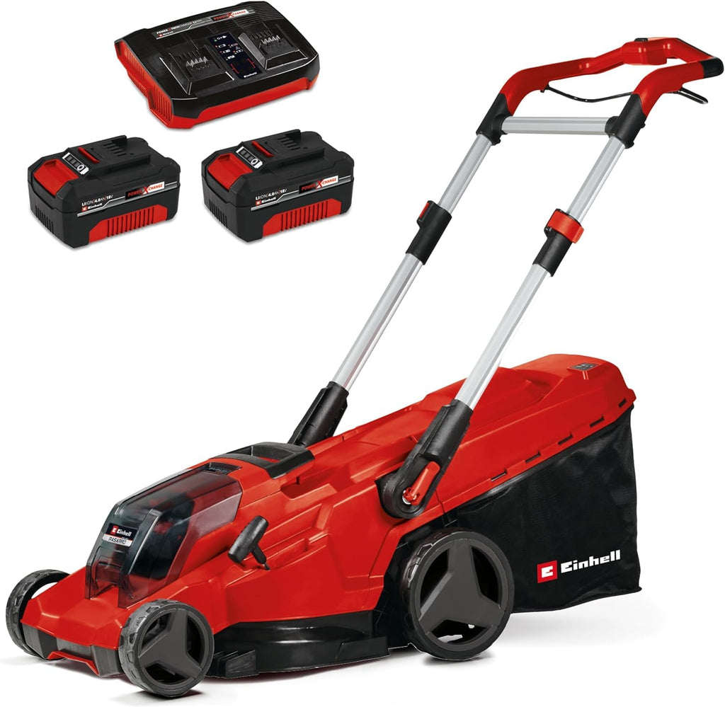 Akku-Rasenmäher RASARRO 36/42 42 cm Schnittbreite Brushless-Motor Mulchfunktion 550 m² 2x 4,0 Ah Akku Ladegerät