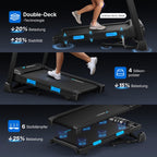 Laufband für Zuhause mit 15% automatischer Steigung, 2,5 PS Motor und 108x42 cm Lauffläche, klappbar